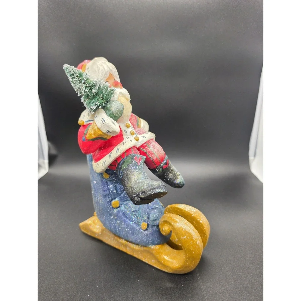 Vintage 1999‎ House Of Hatten Denise Calla Santa Claus Riding On An Ice Skate